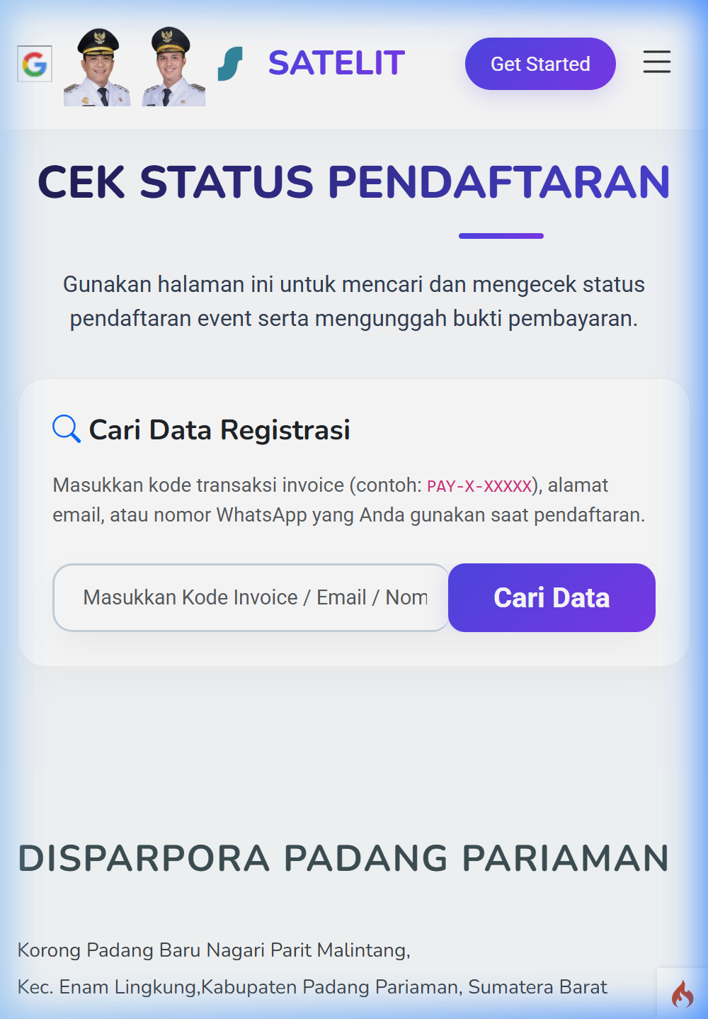 Status Pendaftaran Mobile
