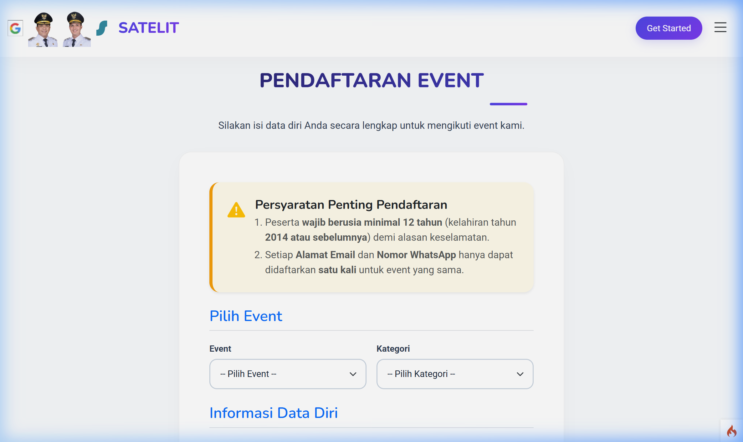 Form Pendaftaran PC