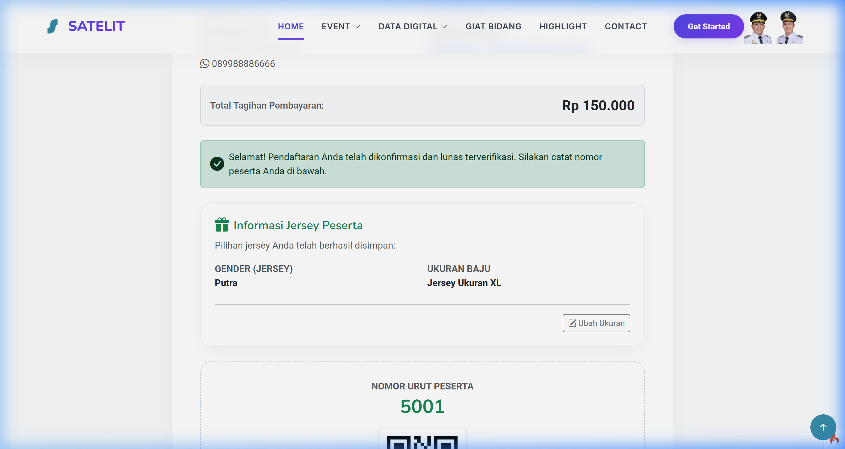 Halaman Status Terverifikasi
